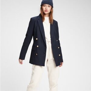 GAP Double Breasted Navy Blue Blazer Nautical Preppy NWT Size 8 T